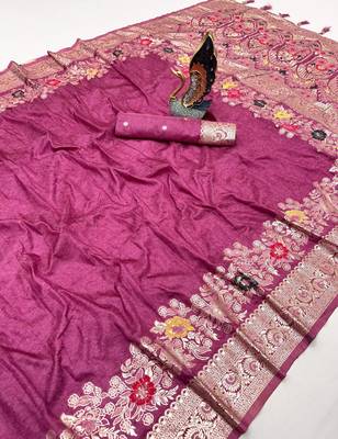 Pink Color Designer Soft Dola Silk Saree 3