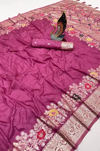 Pink Color Designer Soft Dola Silk Saree