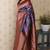 Soft silk banarasi zigzag meenakari zari woven saree