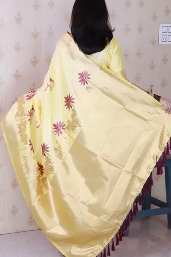 Soft silk saree with kamdhenu weaves zari woven saree