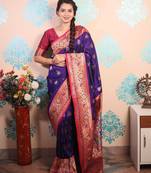 Zari woven peacock paithani silk saree