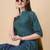 Green color art silk mandarin neck kurti