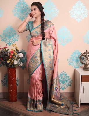Zari woven peacock paithani silk saree 2