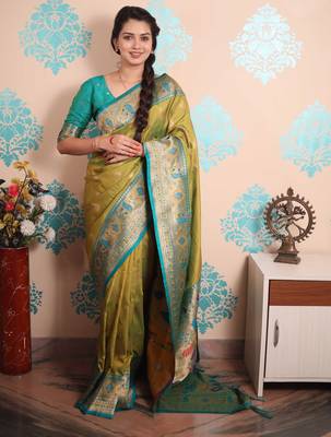 Zari woven peacock paithani silk saree 1
