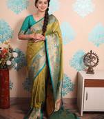Zari woven peacock paithani silk saree