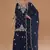 Navy blue embroidered vichitra stitched palazzo style salwar suit