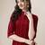 Red color art silk mandarin neck kurti