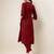 Red color art silk mandarin neck kurti