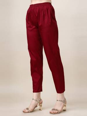 Red color art silk blend mandarin neck kurti 4