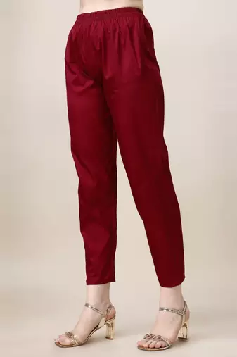 Red color art silk mandarin neck kurti