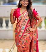 Rani Pink Color Heavy Traditional Paithani Silk Saree