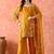 Yellow kurta set with thread, pearl & zardozi work