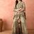 Pista green kaftaan gharara with mirror work