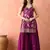 Purple gharara set with zardozi & thread work