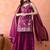 Purple gharara set with zardozi & thread work