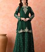 Green zardozi sharara set with dupatta