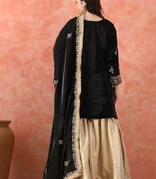 Black gharara set with zardozi & dabka work