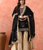 Black gharara set with zardozi & dabka work