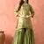 Green gharara set with mirror & cutdana work