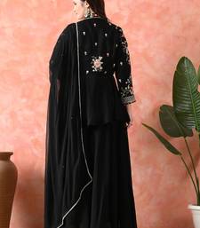 Black sharara set with thread & cutdana work