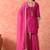Rani pink gharara set with zardozi & pearl work