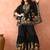 Black kaftaan gharara set with mirror work