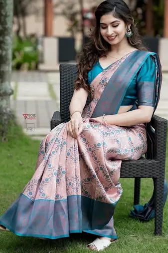 New Designer Banarasi Woven Soft Silk Saree With Blouse Set 