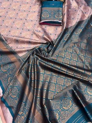 Banarasi Woven Soft Silk Saree With Blouse Set  5