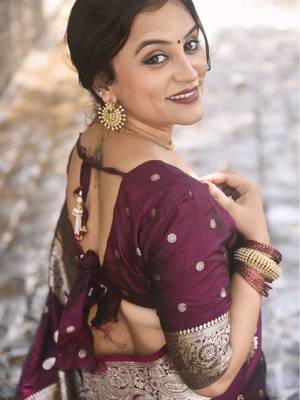 Banarasi soft silk silver zari woven saree 4