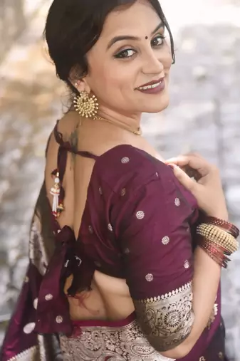Banarasi soft silk silver zari woven saree