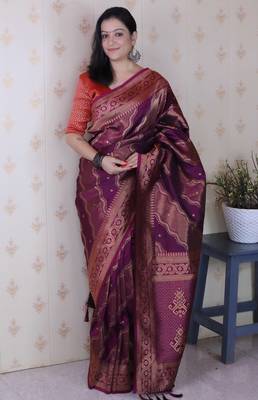 Soft silk bandhani leheriya zari woven saree 1
