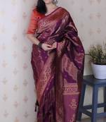 Soft silk bandhani leheriya zari woven saree
