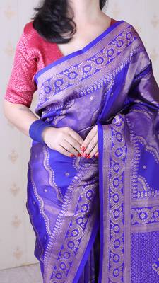 Soft silk bandhani leheriya zari woven saree 4