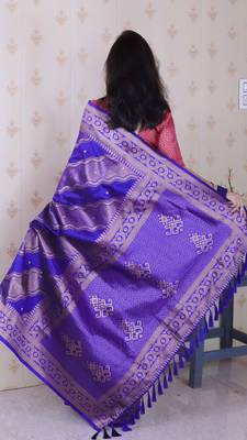 Soft silk bandhani leheriya zari woven saree 5