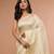 White Blended Silk Saree with Broad Golden Thread Weaving Boarder