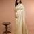 White Blended Silk Saree with Broad Golden Thread Weaving Boarder