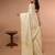 White Blended Silk Saree with Broad Golden Thread Weaving Boarder