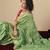 Viscose silk green saree with rich zari weaving & designer tassels