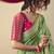 Viscose silk green saree with rich zari weaving & designer tassels