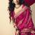 Viscose silk rani pink saree with rich zari weaving & designer tassels
