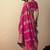 Viscose silk rani pink saree with rich zari weaving & designer tassels