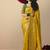 Viscose silk mustard saree with rich zari weaving & designer tassels