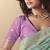 Viscose silk aqua blue saree with rich zari weaving & designer tassels