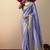 Viscose silk lavender saree with rich zari weaving & designer tassels