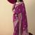 Viscose silk magenta saree with rich zari weaving & designer tassels