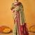 Women green kashmiri silk zari border work saree