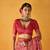 Women red kashmiri silk zari border work saree