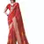 Women red vicitra soft fabric with digital print saree