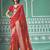 Women red vicitra soft fabric with digital print saree
