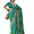 Women green vicitra soft fabric with digital print saree